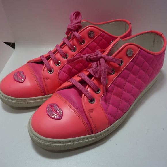 Rare Authentic Philipp Plein signature lips leather luxury